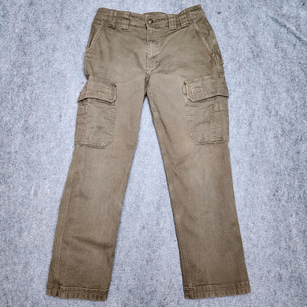 Duluth Flex Fire Hose Utility Cargo Pants Cotton 30x30 Mens Green Workwear